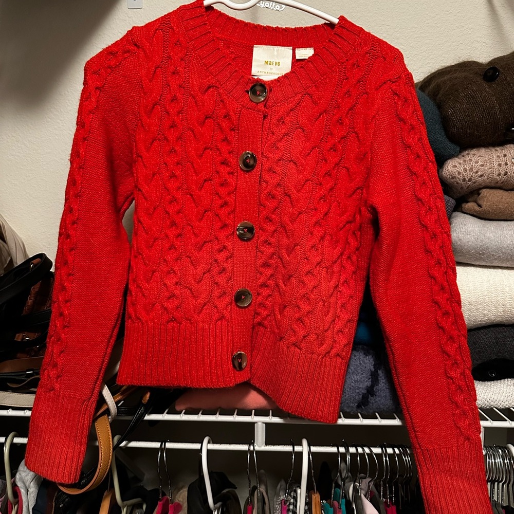 NWOT Orange Anthropologie Cardigan